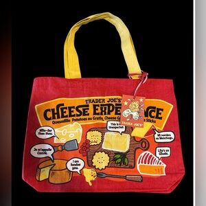 Trader Joe's Cheese Experience Tote Bag in Red & Yellow